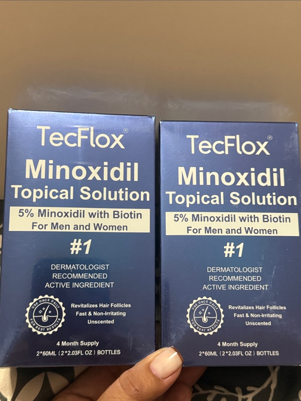 2 boxes Minoxidil with Biotin - 4 bottles